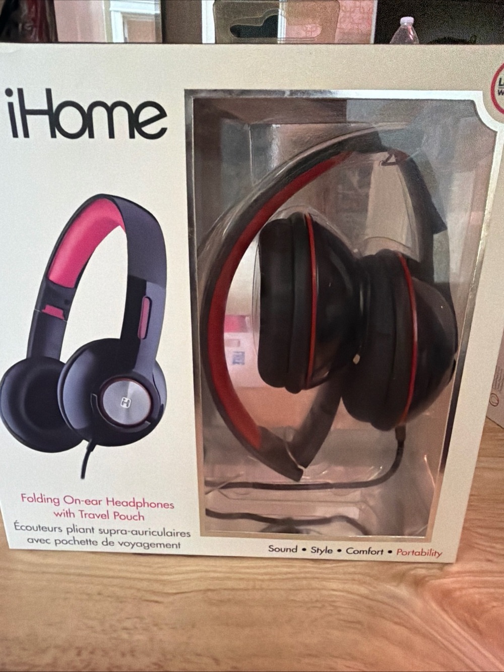 iHome On-Ear Headphones in Black and Red
